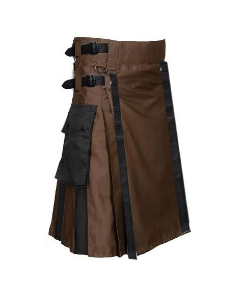 Men's Brown and Black Kilt – Custom Warrior Style
